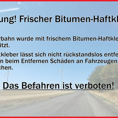 Bild vergr&ouml;&szlig;ern: Hinweis auf Bitumen-Haftkleber