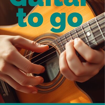 Das Bild zeigt ein Kursangebot der Kreisvolkshochschule: Guitar to go
Hintergrund sind H&auml;nde einer Person, die eine Gitarre spielt. Die linke Hand greift Akkorde auf dem Griffbrett, w&auml;hrend die rechte Hand &uuml;ber den Saiten am Schallloch liegt.
Das Bild der Gitarre ist in warme, goldene und orangefarbene T&ouml;ne getaucht, was einen starken Kontrast zu der k&uuml;hlen, t&uuml;rkisfarbenen Schrift bildet.
Am unteren Rand befindet sich ein breiter, blauer Balken mit der wei&szlig;en Aufschrift: &raquo;Lerne die Grundlagen der Gitarre unkompliziert und praxisnah&laquo;.
Ganz unten im blauen Bereich steht in kleinerer Schrift der Name einer Institution (Kreisvolkshochschule Mansfeld-S&uuml;dharz e. V.)