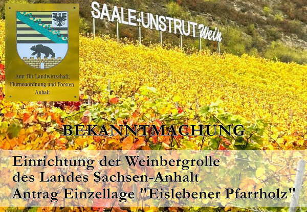 Bekanntmachung Weinbergrolle "Eislebener Pfarrholz"