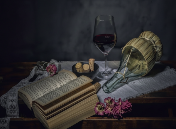 Weinlesung in der Bibliothek