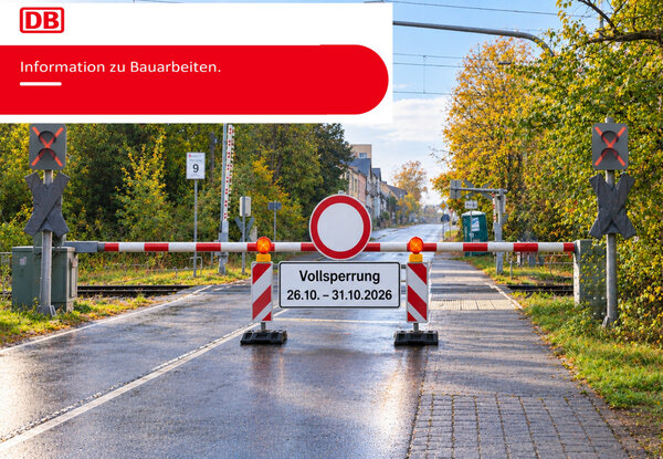 Bahn&uuml;bergang gesperrt